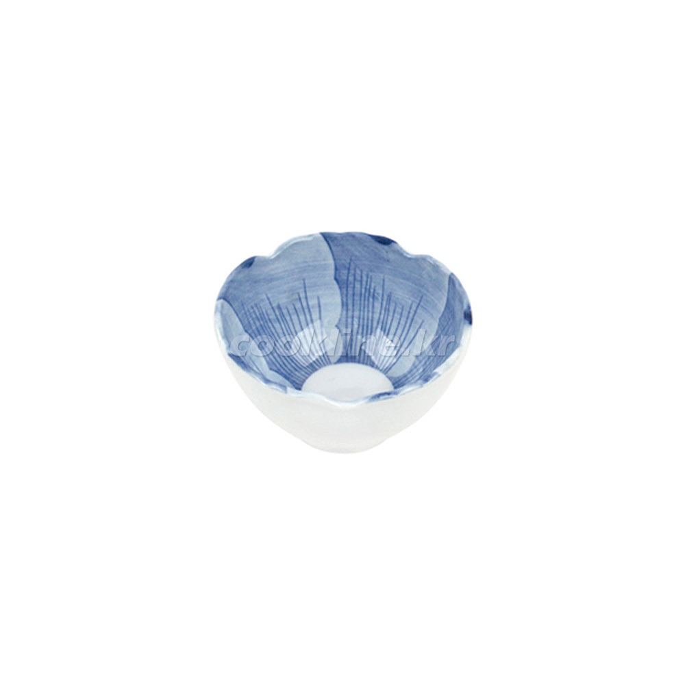 블링-156 파란꽃 종지 지름78×H44 [최소구매 5개] 소스그릇 양념종지 도자기종지 일식종지