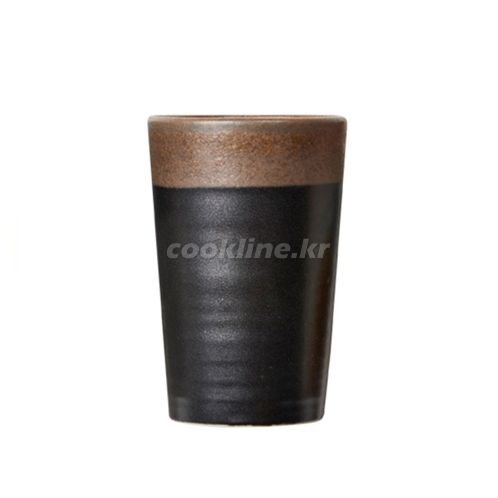 초이스-225 물컵(블랙) 도자기컵 도자기음료컵 물컵 일식물컵