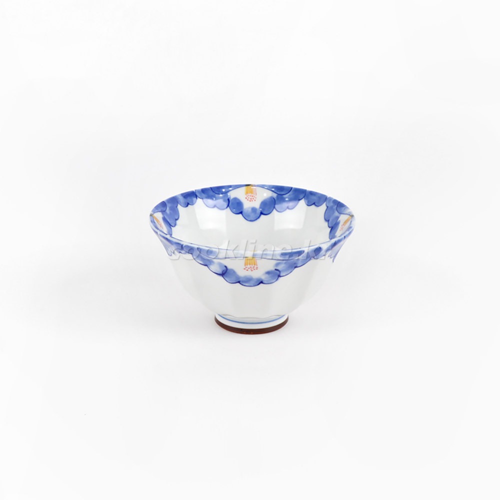 초이스-86 파란꽃 각대접 지름 125x70 국그릇 도자기대접 일식국그릇 도자기식기